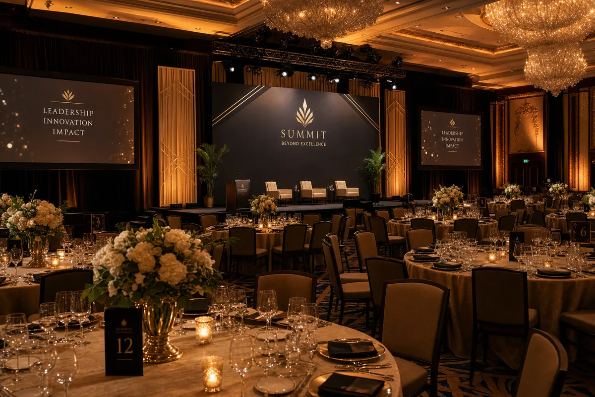 Elegant gala conference setup